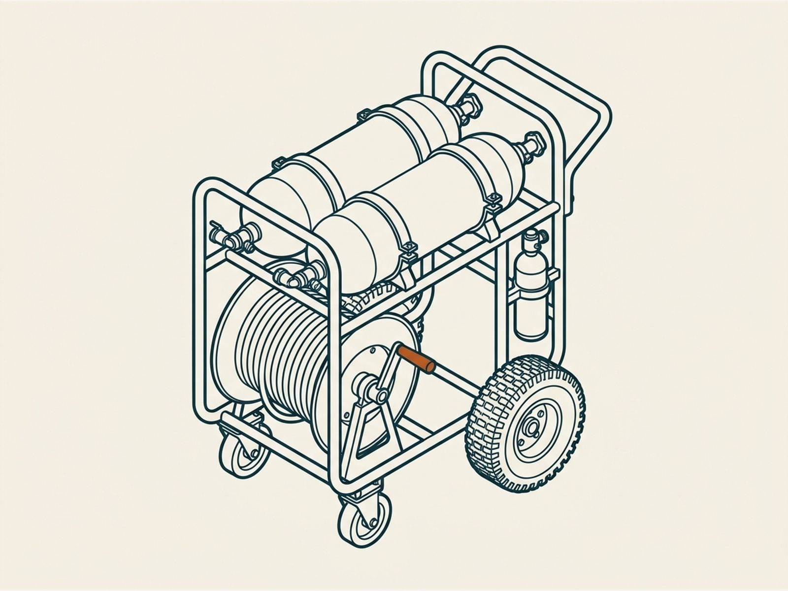 Allegro SAR Cart, Supplied-Air Respirator Cart with Egress Bottles